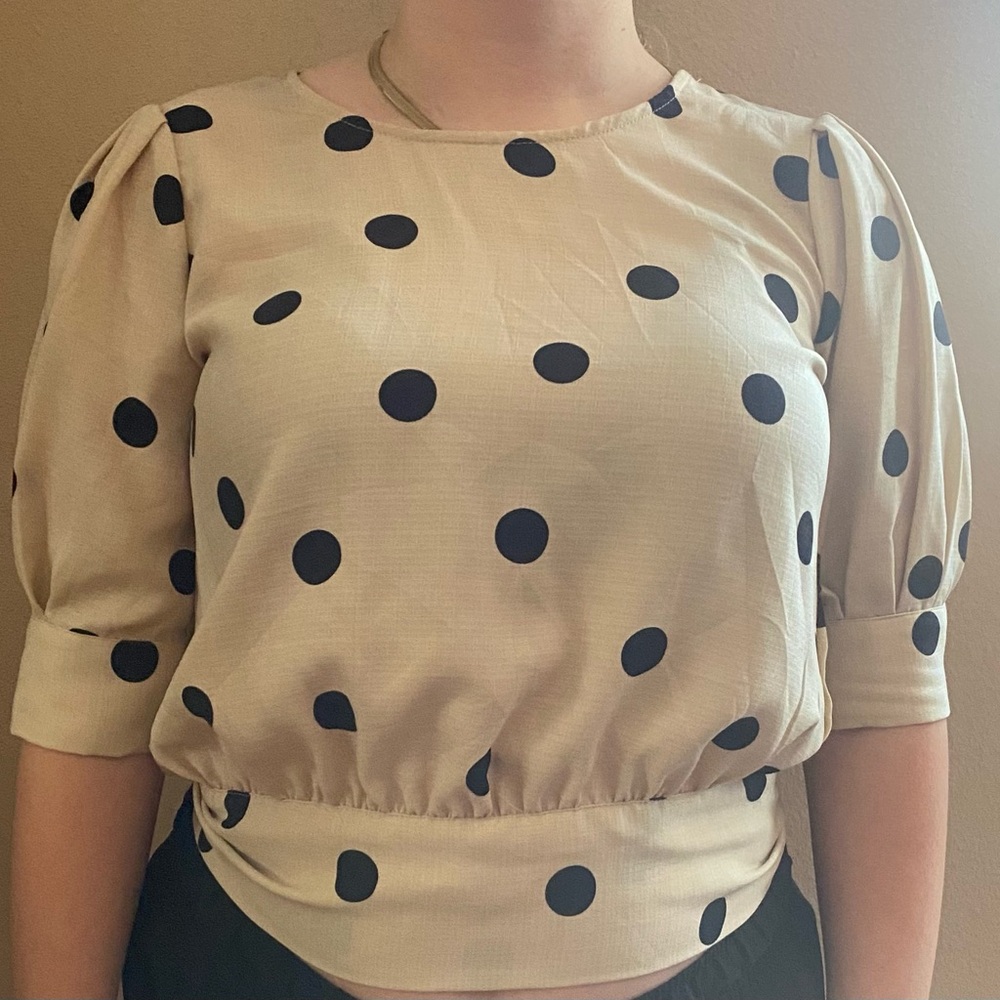 Meraki beige blouse. 3/4 sleeve